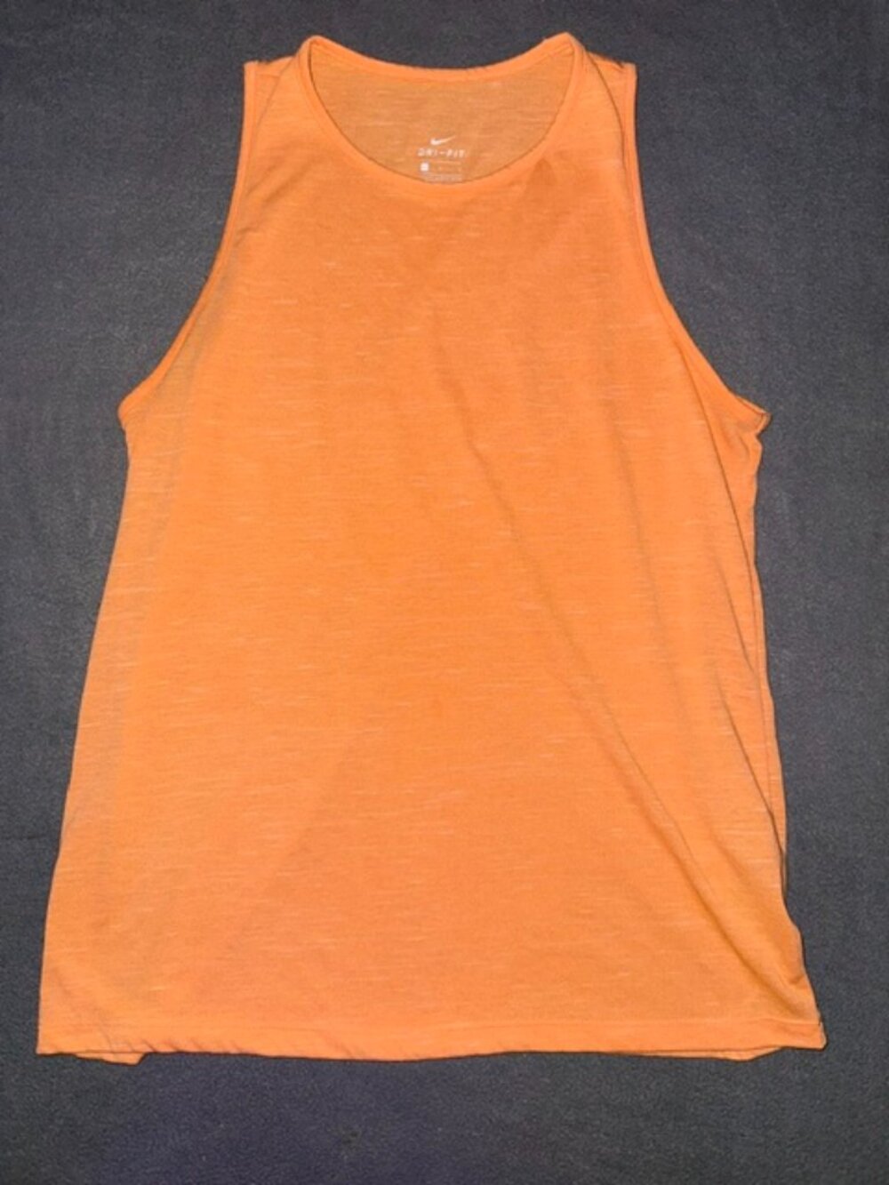Nike Dri-FIT Tank Womens Orange Heather Sleeveless Training Gym Size L